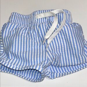 Caden Lane Blue and White Striped Lined Swim Trunks 0-3 Months Like New